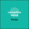 Значок скоростного поедания - uncommon rarity badges in PEAK climbing game. Съешьте 3 хот-дога за 5 секунд или меньше.