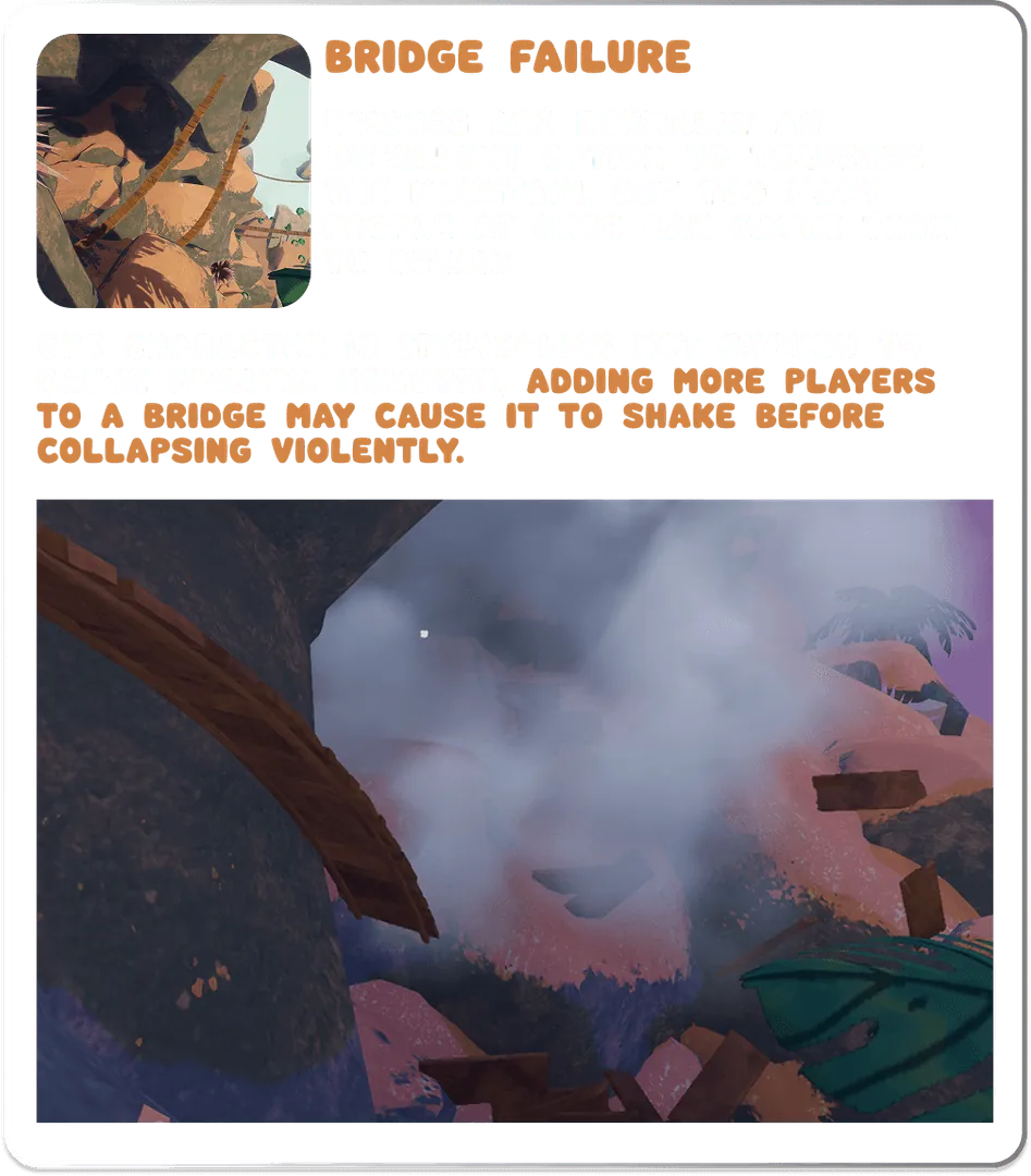 PEAK hazards: Bridge Failure - uncommon rarity hazards item PEAK hazards: Bridge Failure - uncommon rarity hazards item