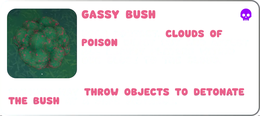 PEAK hazards: Gassy Bush - uncommon rarity hazards item PEAK hazards: Gassy Bush - uncommon rarity hazards item
