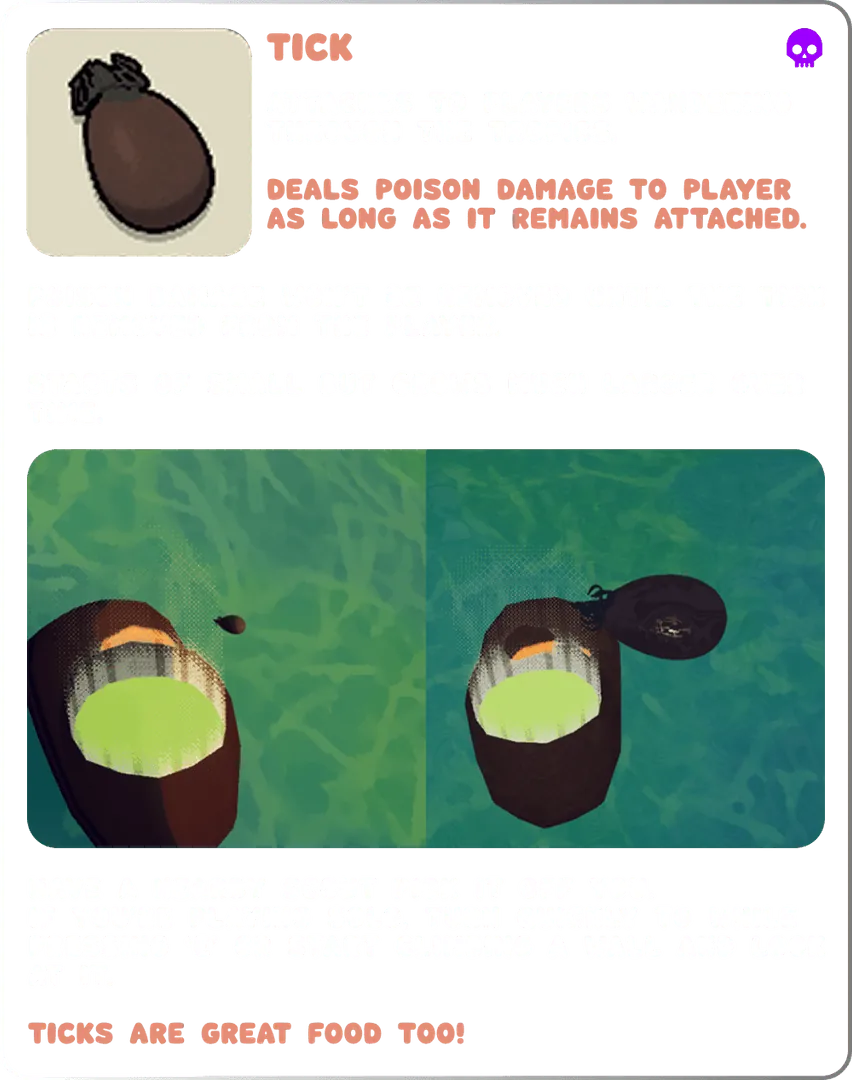 PEAK hazards: Tick - common rarity hazards item PEAK hazards: Tick - common rarity hazards item